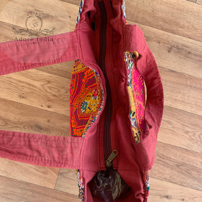 Large Indian Handmade Bohemian Vintage Banjara Hippy Shoulder Bag-8 - Adore India   