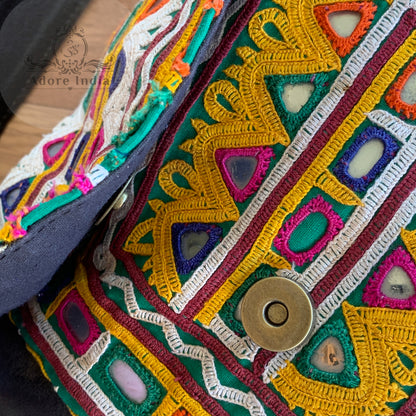 Indian Handmade Bohemian Vintage Tribal Banjara Hippy Shoulder Cross Body Bag-10 - Adore India   