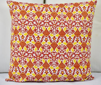 Hand Screen Print Cushion Cover- Yellow - Adore India   