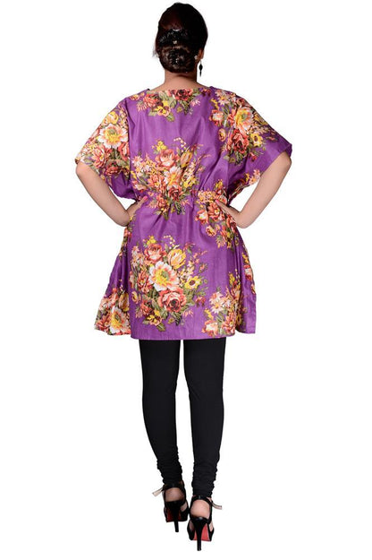Beautiful Orange Vintage Cotton Printed Kaftan - Adore India   