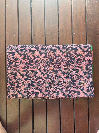 Indian Handmade Cotton Vintage Kantha Quilt Bedspread Throw- Abha - Adore India   