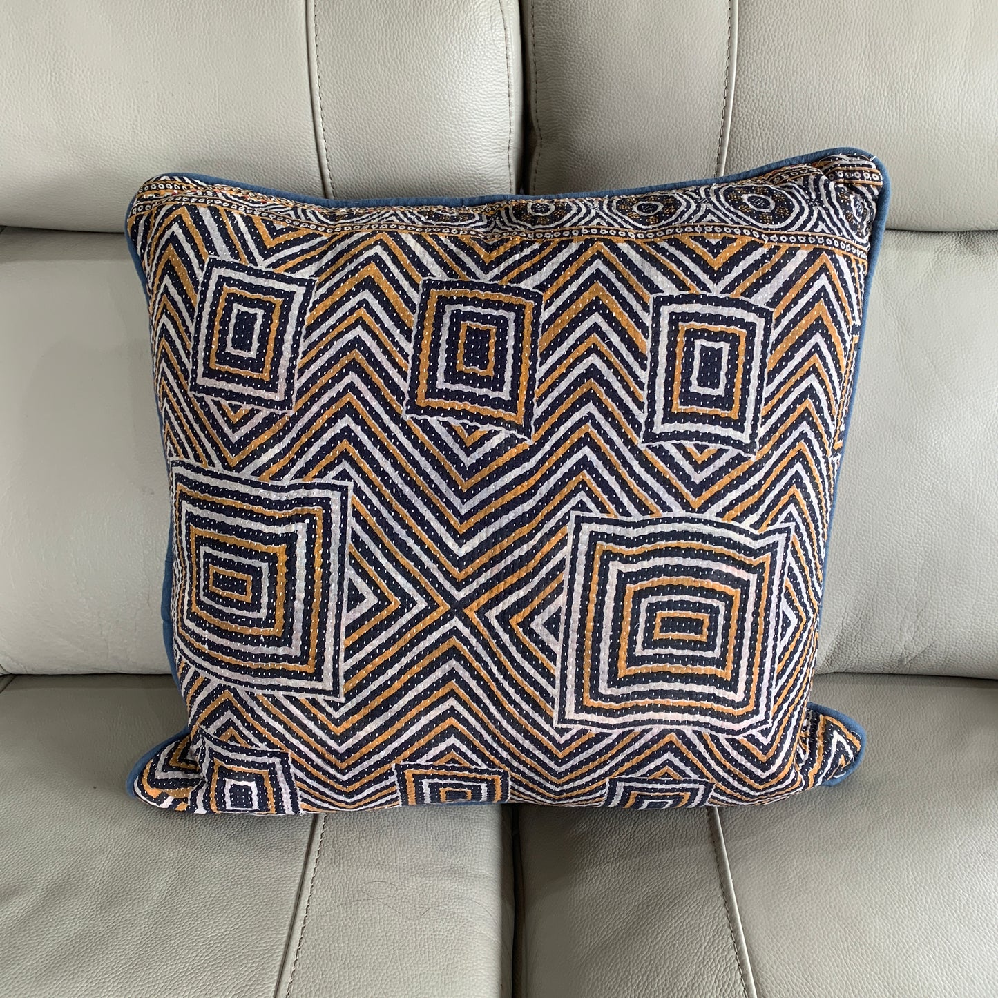 Indian Handmade Vintage Kantha Cotton Cushion Cover 50cm -115 - Adore India   