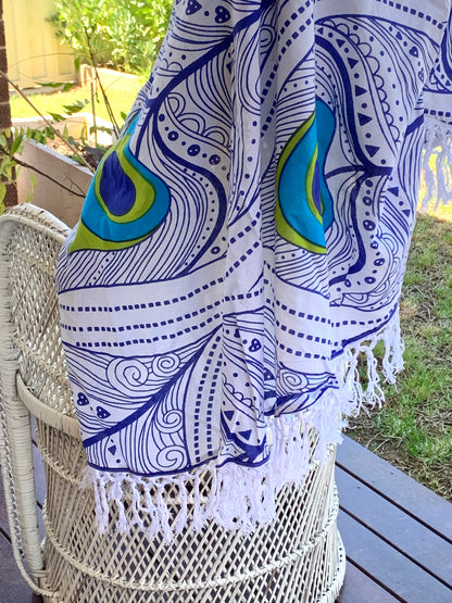 Peacock Mandala Beach Round Throw - Adore India   