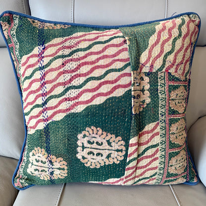Indian Handmade Vintage Kantha Cotton Cushion Cover 50cm -123 - Adore India   