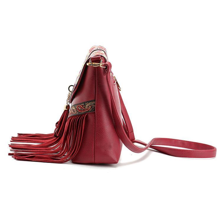 Charming Beautiful Bohemian Vintage Red Carry Bag - Adore India   